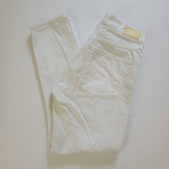 COH Liya High Rise Classic Fit Crop Jean in Distressed Selvedge White - Picture 8 of 16